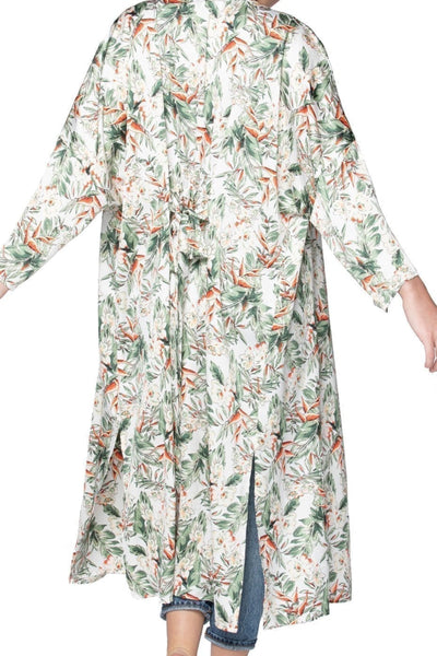 Subtle Luxury Robe Duster Bed to Brunch Kimono Robe in Blooming Paradise Print