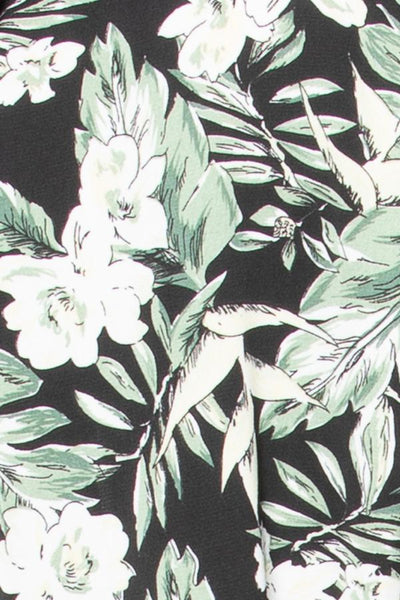Subtle Luxury Robe Duster / Black / 100% Poly Bed to Brunch Kimono Robe in Blooming Paradise Print