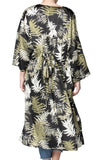 Subtle Luxury robe S/M / Black / 100% Poly - Mid-Weight Bed to Brunch Kimono Robe in Bold Ferns
