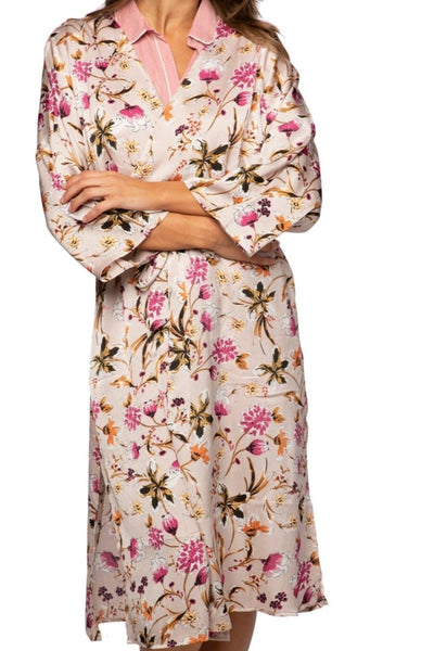 Subtle Luxury Robe S/M / Dusty / 100% Poly - Mid Weight Bed to Brunch Kimono Coverup Robe in Mystic Floral Print