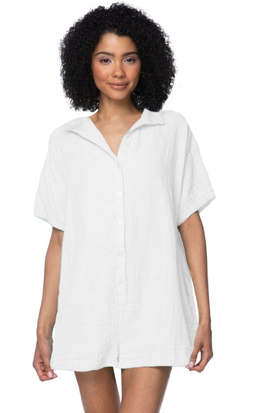 Subtle Luxury Romper Double Gauze Cotton Lazy Day Romper in Solids