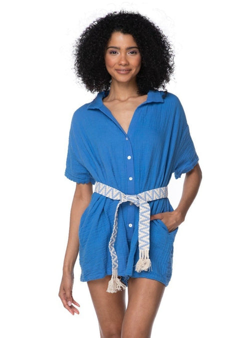 Marley Embroidery Stitch Cotton Shirt Dress