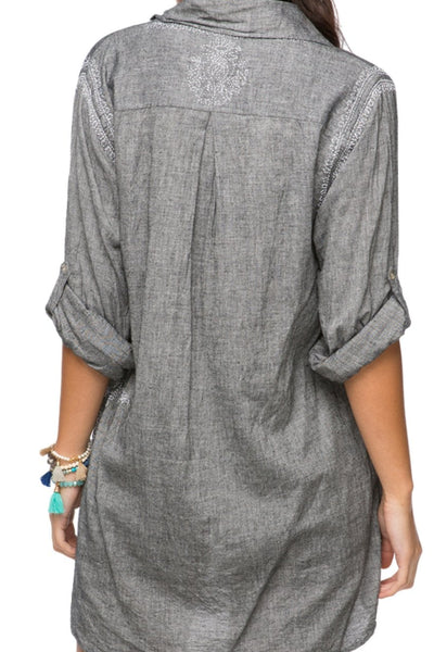 Subtle Luxury Shirts Boyfriend shirt in Chambray - Charcoal