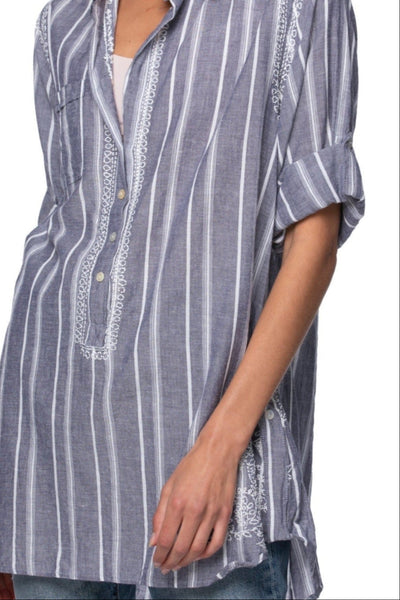 Subtle Luxury Shirts Boyfriend Shirt in Cotton Novelty Fabrics