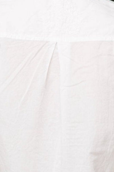 Subtle Luxury Shirts Boyfriend White Cotton Shirt with White Embroidery