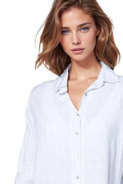 Subtle Luxury Shirts Everyday Button Down in Cotton Shirting - Stripe w/Lurex
