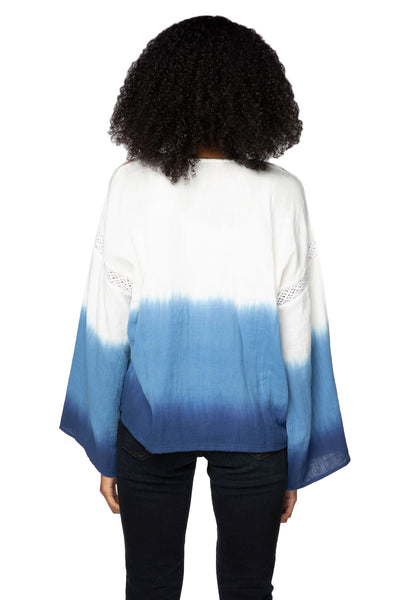 Subtle Luxury Shirts Isabella Blouse in Double Gauze with Embroidery detail