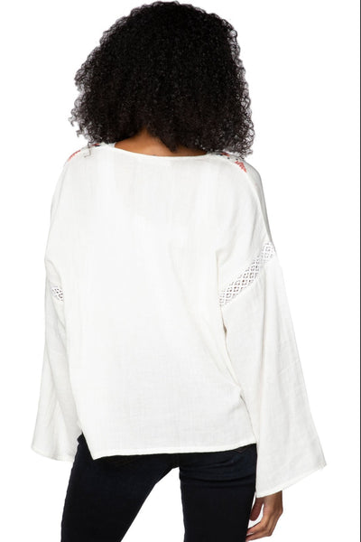 Subtle Luxury Shirts Isabella Blouse in Double Gauze with Embroidery detail