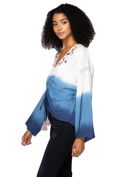 Subtle Luxury Shirts Isabella Blouse in Double Gauze with Embroidery detail