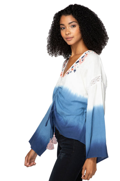 Subtle Luxury Shirts Isabella Blouse in Double Gauze with Embroidery detail