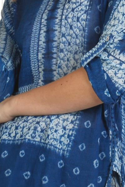 Subtle Luxury Shirts Odette Hoodie in Pigment Dip Dye and Shibori print