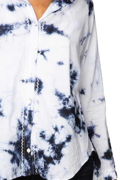 Subtle Luxury Shirts S/M / Inked Tie Dye / 100% Cotton Everyday Button Down in Cotton Shirting - Blue color options