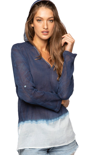 Subtle Luxury Shirts S/M / TD-Dip Dye Odette Hoodie in Pigment Dip Dye and Shibori print