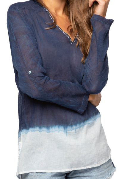 Subtle Luxury Shirts S/M / TD-Dip Dye Odette Hoodie in Pigment Dip Dye and Shibori print