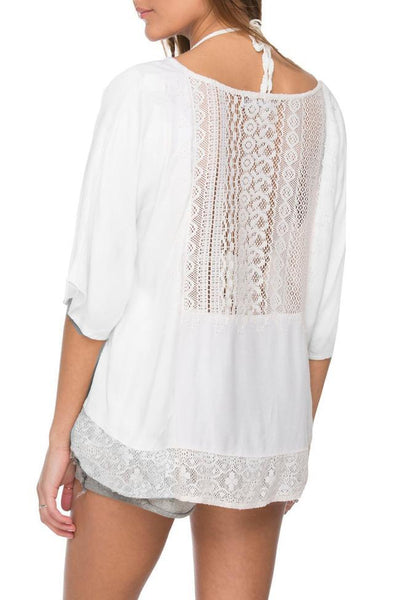 Subtle Luxury Shirts Seaside Top / XS/S / Foam/Foam Seaside Lace Inset Top