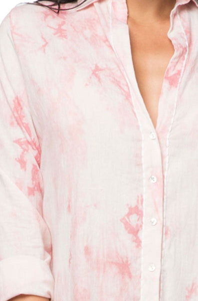 Subtle Luxury Shirts XS/S / TD-Tie Dye Pink / 100% Cotton Lily Button Down Cotton Shirt Tie Dye Print