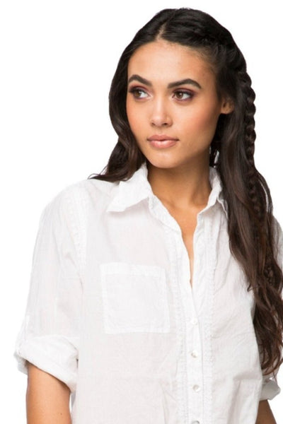 Subtle Luxury Shirts XS/S / White / 100% Cotton Chambray Meet Your New Favorite: The Boyfriend Cotton Shirt in Chambray