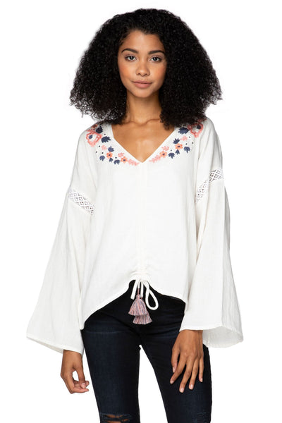 Subtle Luxury Shirts XS/S / White / 100% Cotton Isabella Blouse in Double Gauze with Embroidery detail