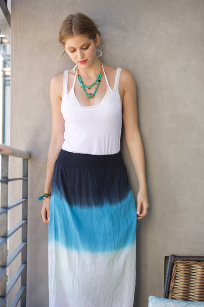 Subtle Luxury Skirt XS/S / Ocean Dip Dye Combo #A Tango Washed Cotton Skirt - Dip Dye