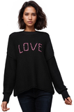 Subtle Luxury Sweater Chunky Cotton Blend Pullover Sweater - Black with 