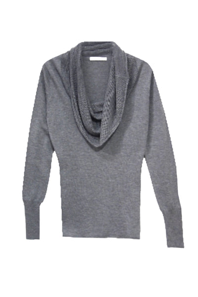 Subtle Luxury Sweater Cowl-Neck Sweater | Open Knit Stitch Sheer Front | Tencil - Cashmere Blend Knit (Copy)