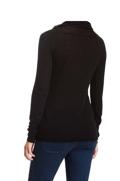 Subtle Luxury Sweater Cowl-Neck Sweater | Open Knit Stitch Sheer Front | Tencil - Cashmere Blend Knit (Copy)