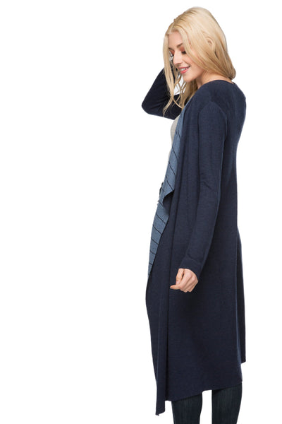 London Reversible Striped Knit Duster Sweater Coat – Subtle Luxury