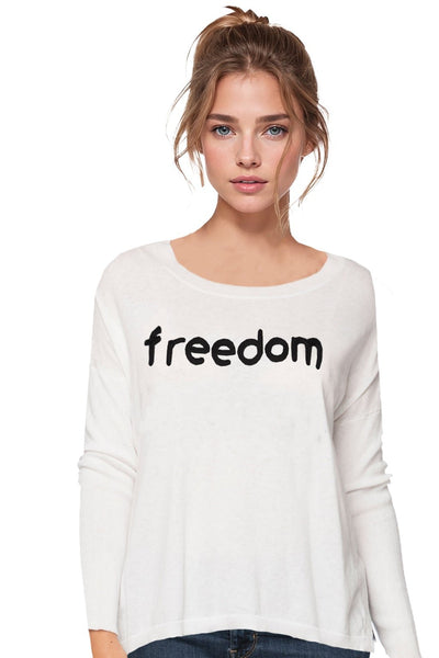 Subtle Luxury Sweater M/L / Surf-Black / Freedom Zen Jane Drop Shoulder Crewneck Zen Sweater in Embroidery Stitch On Sale Now