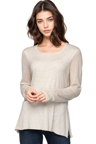Subtle Luxury Sweater M/L / Surf / Zen Blend Zen Blend Annie Crew Neck Fine Gauge Sweater