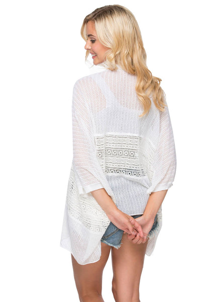 Subtle Luxury Sweater Mixed Media Patchwork Knit Kimono | Subtle Luxury