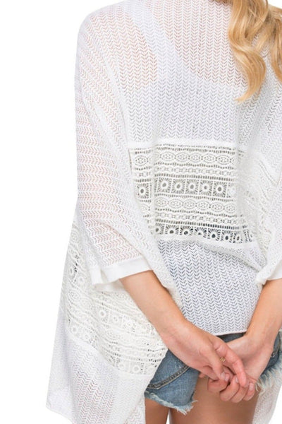 Subtle Luxury Sweater Mixed Media Patchwork Knit Kimono | Subtle Luxury