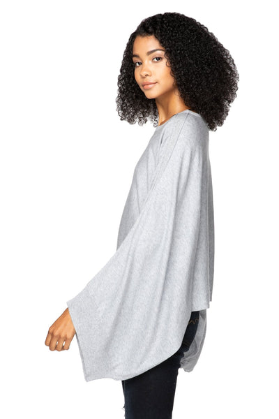 Subtle Luxury Sweater O/S / Smoke / Zen Blend Harbor Crewneck Poncho Crop Sweater in Zen Blend