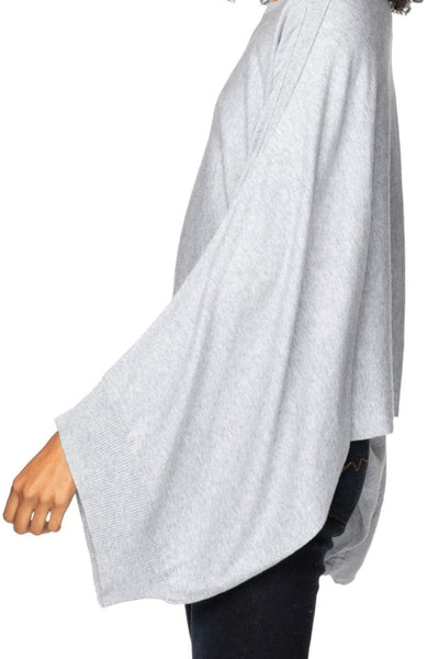 Subtle Luxury Sweater O/S / Smoke / Zen Blend Harbor Crewneck Poncho Crop Sweater in Zen Blend