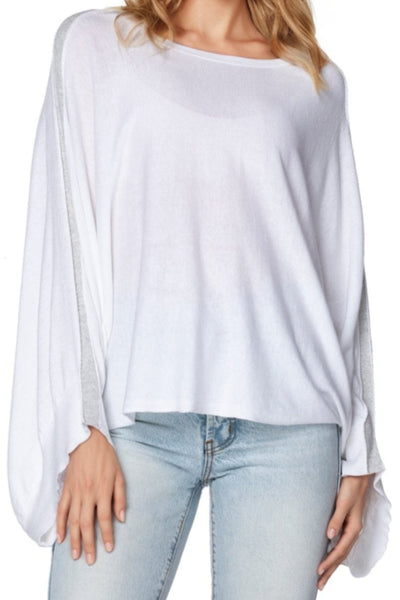 Subtle Luxury Sweater O/S / White-Surf / Zen Blend Harbor Crewneck Poncho Crop Sweater in Zen Blend