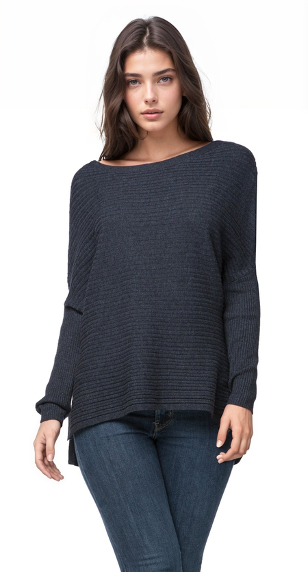 Cara Textured V-Neck Sweater Cotton Cashmere