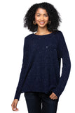 Subtle Luxury Sweater Patricia Crew / XS/S / Navy Confetti 100% Cashmere Patricia Pocket Crew Sweater