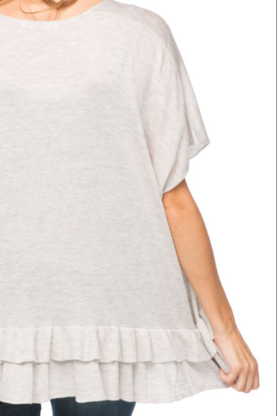 Subtle Luxury Sweater S/M / Grey / Zen Blend Zen Blend Nora Ruffle Tunic Sweater