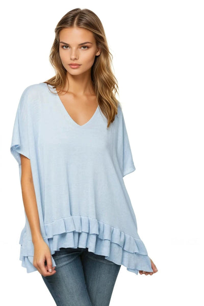Subtle Luxury Sweater S/M / Icelandic / Zen Blend Zen Blend Nora Ruffle Tunic Sweater