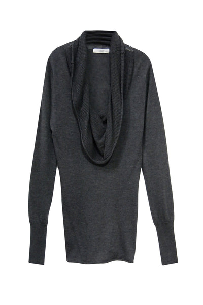 Subtle Luxury Sweater S/M / Storm Cowl-Neck Sweater | Open Knit Stitch Sheer Front | Tencil - Cashmere Blend Knit (Copy)