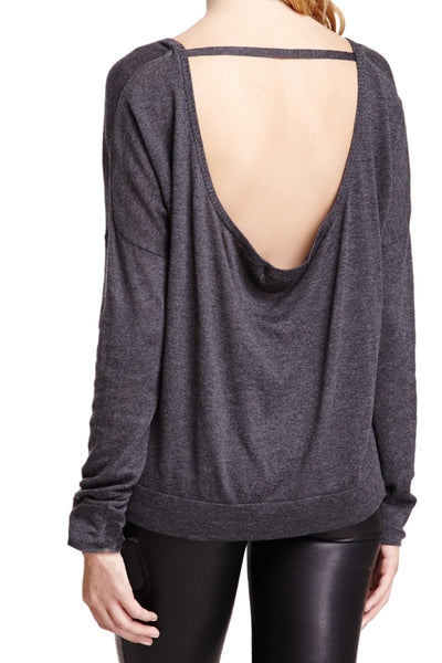 Subtle Luxury Sweater Tencil ™ Cashmere Blend Drape Back Crop Crewneck Sweater