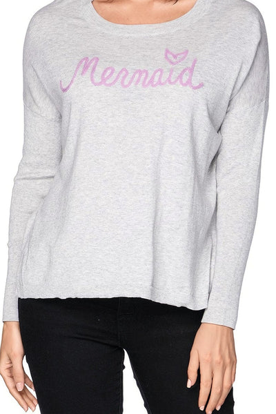 Subtle Luxury Sweater X/S / Surf-Rose / Mermaid Zen Jane Drop Shoulder Crew in "Mermaid" Embroidery