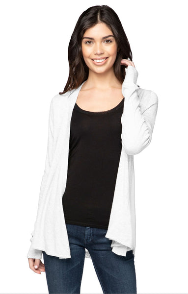 Subtle Luxury Sweater XS/S / Bermuda Effortless Chiffon Panel Back Sweater Knit Cardigan