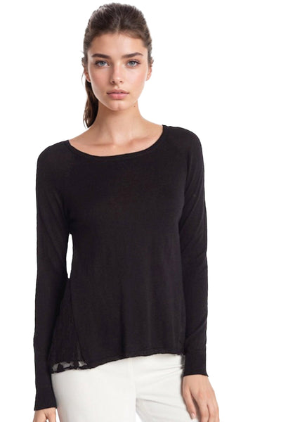 Subtle Luxury Sweater XS/S / Black Novelty Mixed Swiss Dot Mesh with Sweater Knits