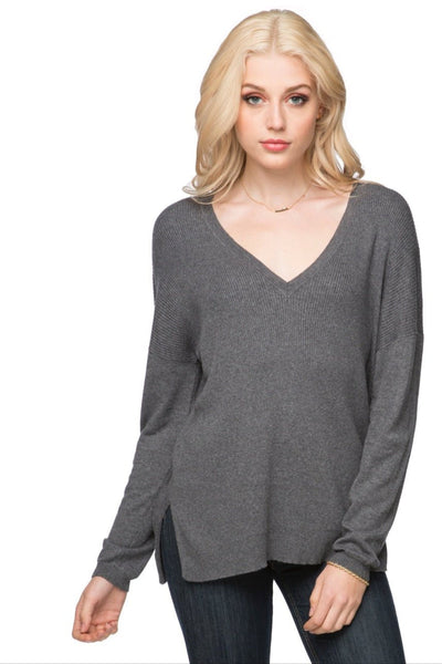 Subtle Luxury Sweater XS/S / Lava / Zen Blend Zen Blend Emma Textured V-neck Pullover Sweater