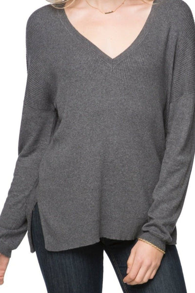 Subtle Luxury Sweater XS/S / Lava / Zen Blend Zen Blend Emma Textured V-neck Pullover Sweater