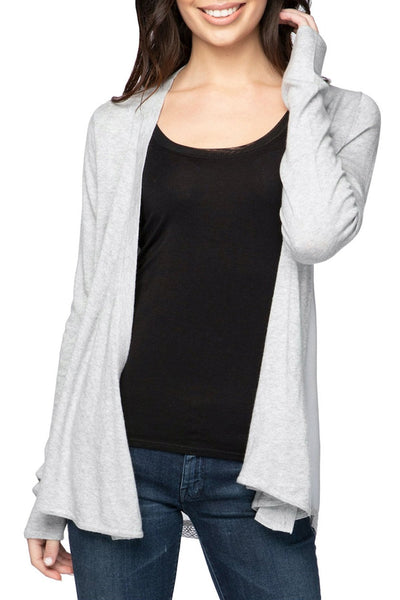 Subtle Luxury Sweater XS/S / Pearl Effortless Chiffon Panel Back Sweater Knit Cardigan