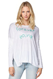Subtle Luxury Sweater XS/S / White-Turq / Forever Young Jane Drop Shoulder Crew 