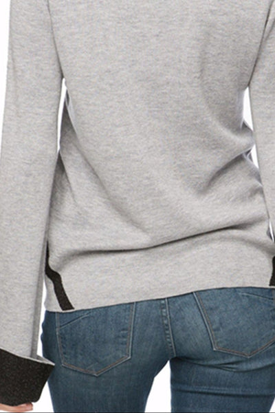 Subtle Luxury Sweater Zen Blend Sophia Cuffed V-neck Pullover Sweater on Sale Now