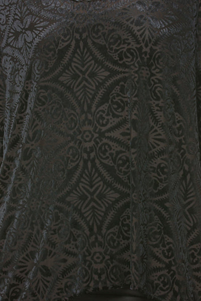 Subtle Luxury Tassel Dress S/M / MS-Medallion Slate Black / Stretch Velvet Poly Stevie Dress Fringe in Stretch Burnout Velvet