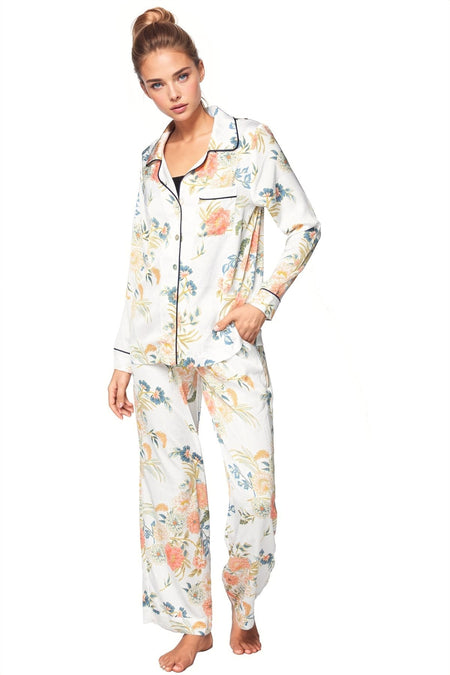 Loungerie Satin Pajama Set in Prints